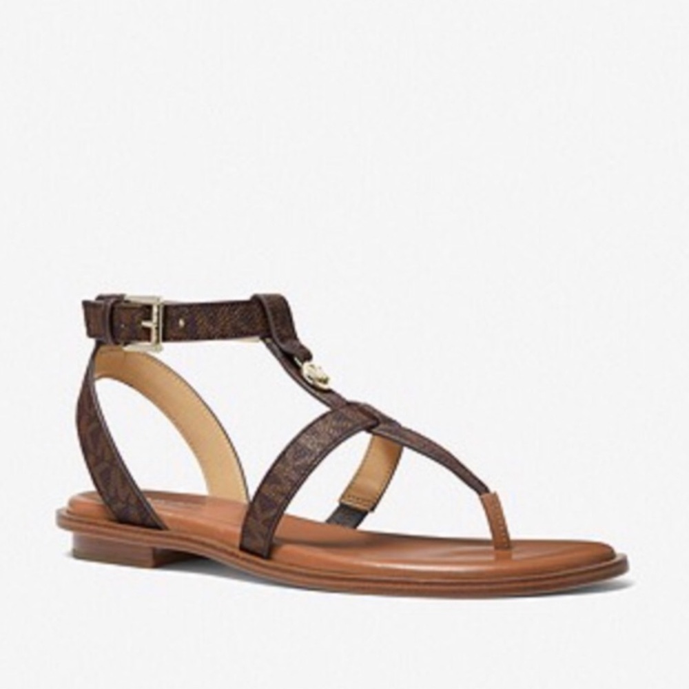 Sasha logo  Leather Sandals michael kors